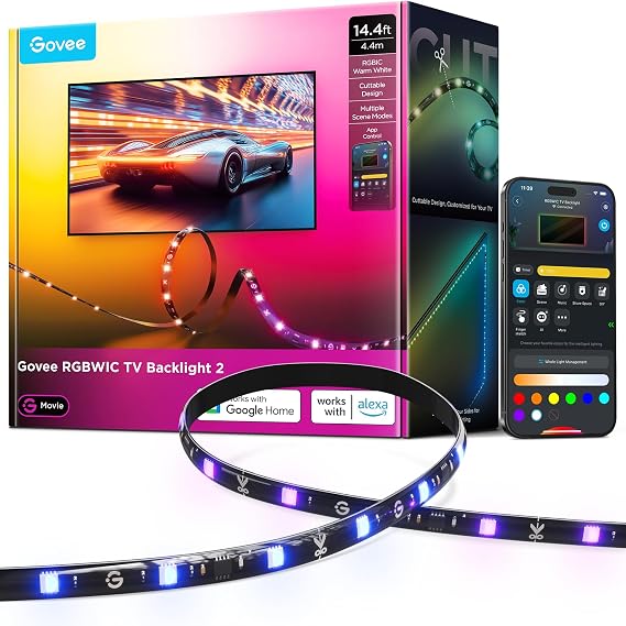 Govee TV LED Backlight RGBWIC Strip Lights for 32-70 Inch TVs [Energy Class G]