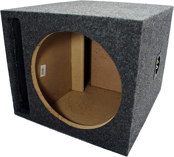 American Sound Connection Car Audio Single 12" SPL Bass Subwoofer Labyrinth Vent Sub Box Stereo Enclosure