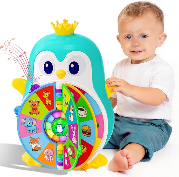 Toys for 1 Year Old Boy, Musical Penguin Learning Toy for Toddlers 1-3, Interactive Educational Toy with Lights & Sounds, First Birthday Gifts for 1 2 Year Old Boys Girls, Baby Toys 12-18 Months