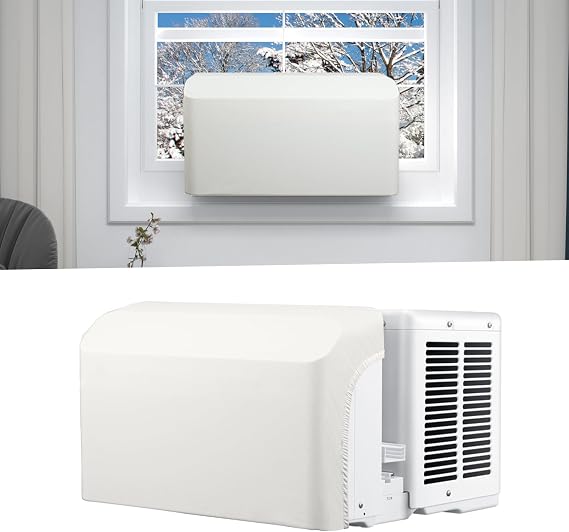 Indoor Air Conditioner Cover,Compatible with U-Shape Window AC Units,Windproof Design Indoor AC Cover for U-Shape Window Air Conditioner Unit,Block Dust and Cold Draft