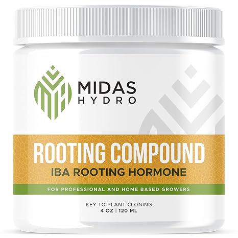 Rooting Hormone for Cuttings .35 IBA Rooting Hormone - Cloning Gel Key to Plant Cloning - Midas Hydro Fast Growth Progatating Gel for Cuttings - Rooting Gel for Professional and Home Based Growers