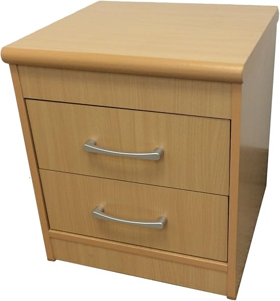 Hodedah 2 Drawer Nightstand, Beech, 21.65 in x 48.03 in x 72.83 in