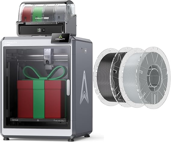 Creality K2 Plus Combo 3D Printer and Hyper RFID PLA Filament Black+Grey 2 Pack Bundle