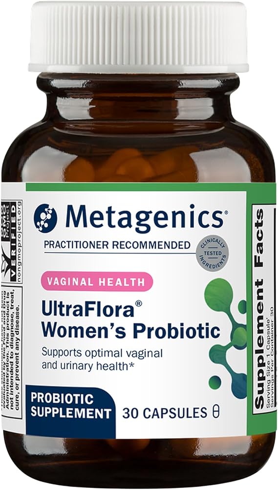Metagenics UltraFlora Women's Probiotic, 30 Capsules | Shelf-Stable Supplement for Vaginal Health, Yeast Balance and Urinary Comfort, with Lactobacillus GR-1 and RC-14, Non-GMO
