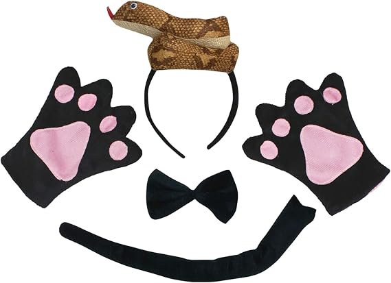 Petitebella Python Headband Bowtie Tail Gloves Adult 4pc Costume