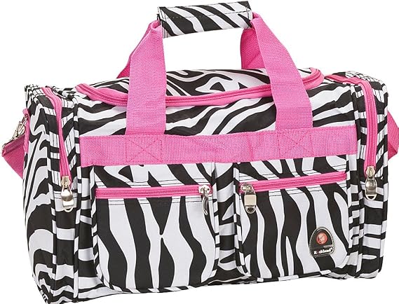 Rockland 19" Polyester Duffel Bag, Pink Zebra