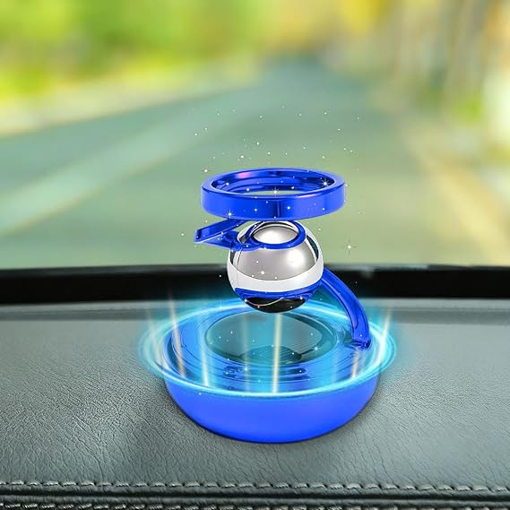 Planet Car Air Diffuser, Creative Solar Powered Auto Dashboard Essential Oil Diffuser, Refillable Vehicle Interior Rotating Decoration Accessories for Car Home (Blue)