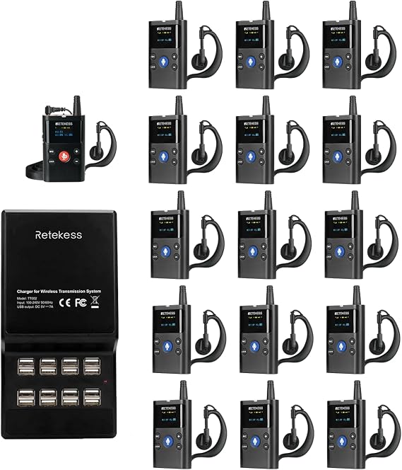 Retekess TT126 Twoway Tour Guide Headsets, 2 Way Communication Device