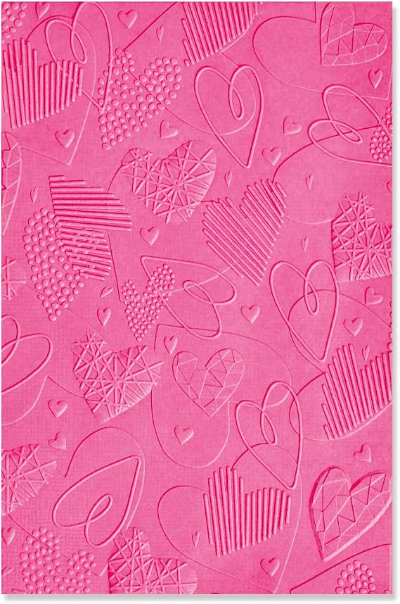 Sizzix 3-D Textured Impressions Embossing Folder Mark Making Hearts by Kath Breen, Grey, One Size