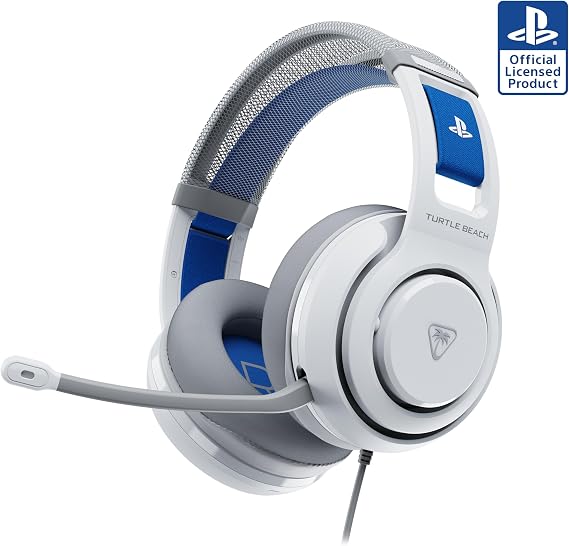 Turtle Beach Atlas 200 Wired Multiplatform Gaming Headset for PS5, PS4, PC | PlayStation Licensed, 50mm Drivers, 3D Audio, Flip-to-Mute Mic, Memory Foam Earpads, Floating Headband, Lightweight, White