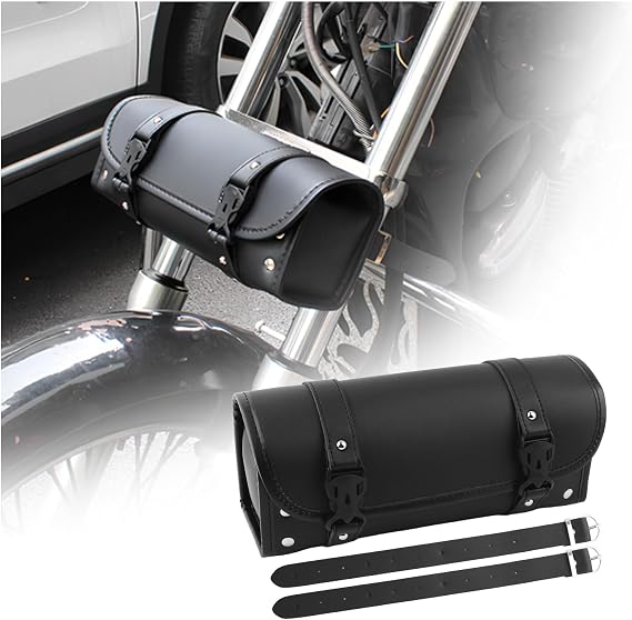 2026 New Motorcycle Handlebar Bag,Waterproof Motorcycle Fork Bag for Storing Gloves/Sunglasses/Phones,PU Leather Motorcycles Tool Bags Motorcycles Accessories