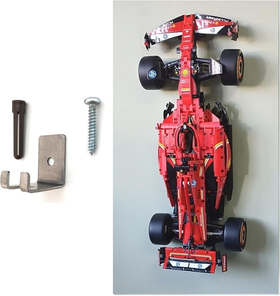 Wall mount compatible with Lego Technic Ferrari SF-24 F1 Car 42207 | Display your model securely | Heavy Duty stainless steel | Car NOT included