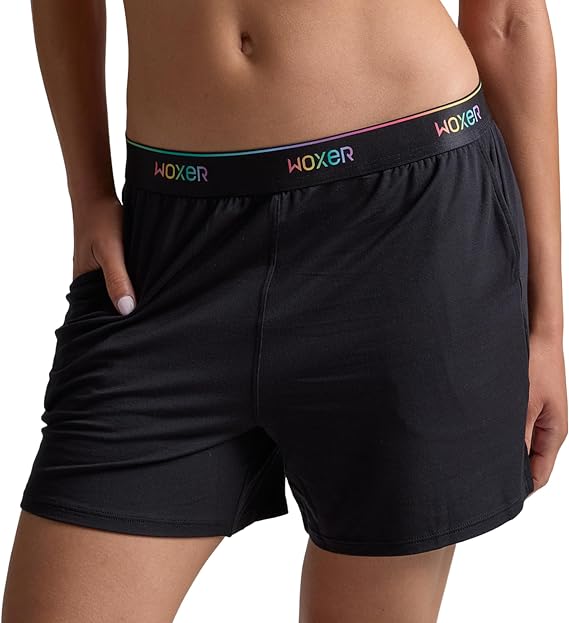 Woxer Dreamer Boxer Shorts | 4" Inseam Modal Lounge Shorts with Deep Pockets | Soft, Tag-Free, Loose Fit with No-Dig Waistband, Breathable & Wedgie-Free