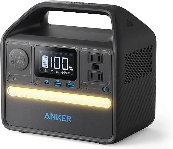Anker 521 Portable Power Station Upgraded with LiFePO4 Battery, 256Wh 6-Port PowerHouse, 300W (Peak 600W) Solar Generator (Solar Panel Optional), 2 AC Outlets, 60W USB-C PD Output, Outdoor Generator | 6-Port System, 2 AC Outlets, 60W USB-C PD, Solar Panel-Ready, for Outdoor and Emergency Use, UPS