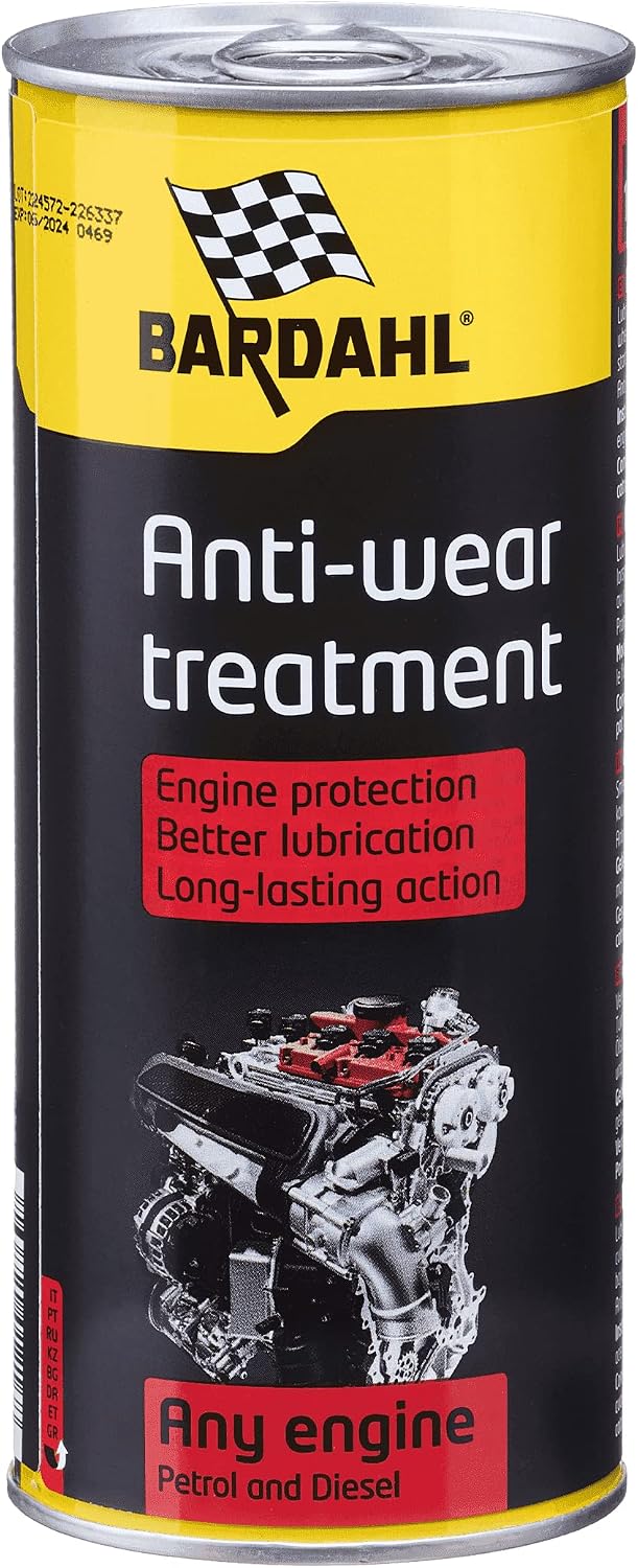 Bardahl - Car Oil Additive, Anti-Wear Treatment, Enhances Engine Performance Improving Mechanical Performance, 400 ml