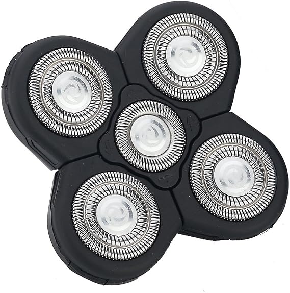 Men Electric Shavers Replacement Heads 5 in 1 Razor Replaceable Alternate Floating Washable Blade Trimmers Head(black)