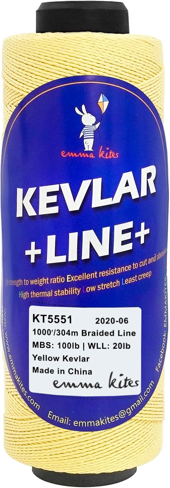 emma kites Kevlar Kite Line 1000Ft 100Lb Braided Kite String Abrasion Resistant Low Stretch Utility Cord for Outdoor Tactical Survival Hiking Camping