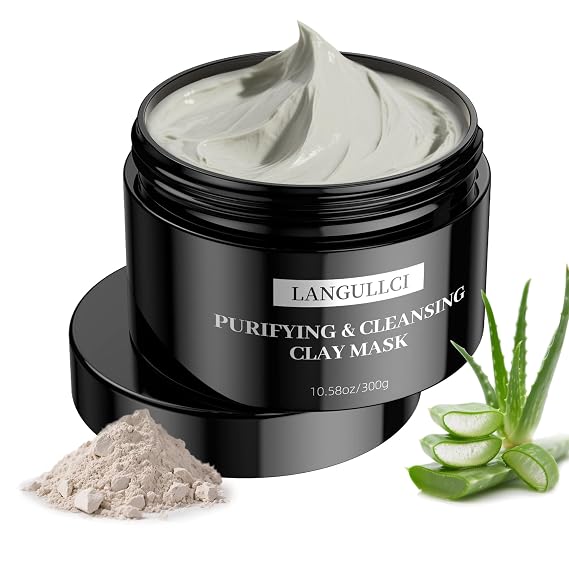 Kaolin Clay Mask for Face, Blackhead Remover & Oil Control, 10.5 oz | Purifying mud face mask for oily, dry & sensitive skin; pore cleanser and gentle facial scrub to minimize the look of pores