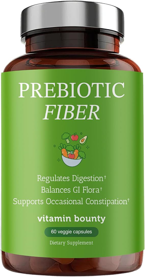 Vitamin Bounty Prebiotic Capsules - PreforPro Prebiotics Supplement for Women & Men Digestive Health & Advanced Gut Health No Fiber, No Bloating Boosts Probiotic Effectiveness 60 Vegan Cap