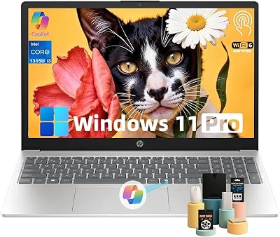 HP 15.6 Touchscreen Business Laptop Computer - Intel 13th Core i3-1315UUp to 4.5GHz,Intel UHD Graphics, AI Copilot, Wi-Fi6, Anti-Glare, Windows 11 Pro 16GB RAM,512GB SSD