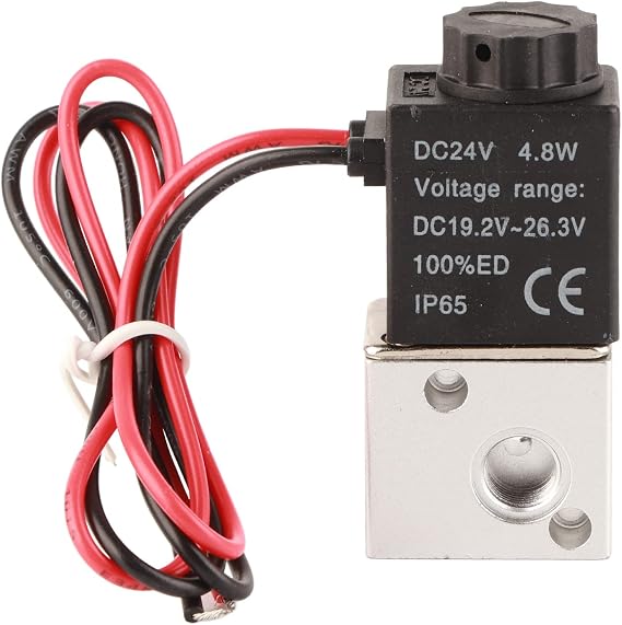 3 Way 2 Position Normally Closed DC 24V Electric Solenoid Air Valve 1/8" NPT