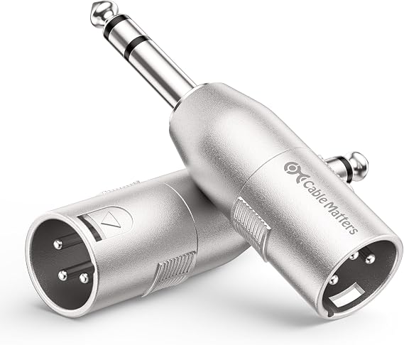 Cable Matters 2-Pack 6.35mm 1/4 Inch TRS to XLR Adapter, Male to Male