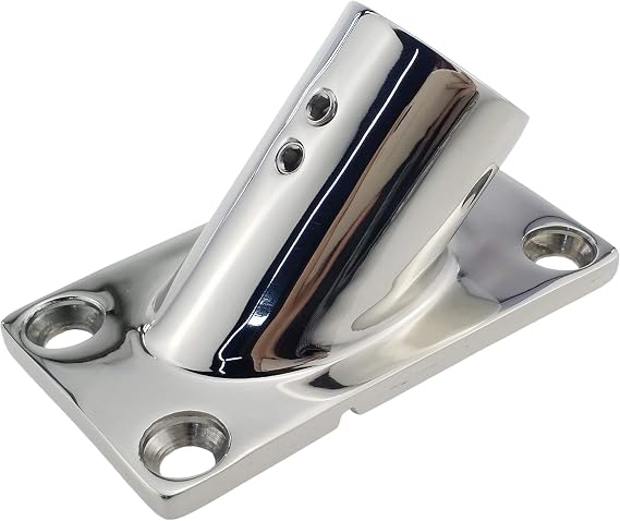 Heavy DudyBoat Hand Rail Fitting-30 Degree 1 inch Rectangular Base-Marine 316 Stainless Steel Deck Hardware