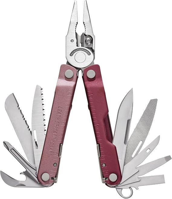 LEATHERMAN Rebar Multi-Tool, Wire Cutters and Saw, Heathered Cranberry