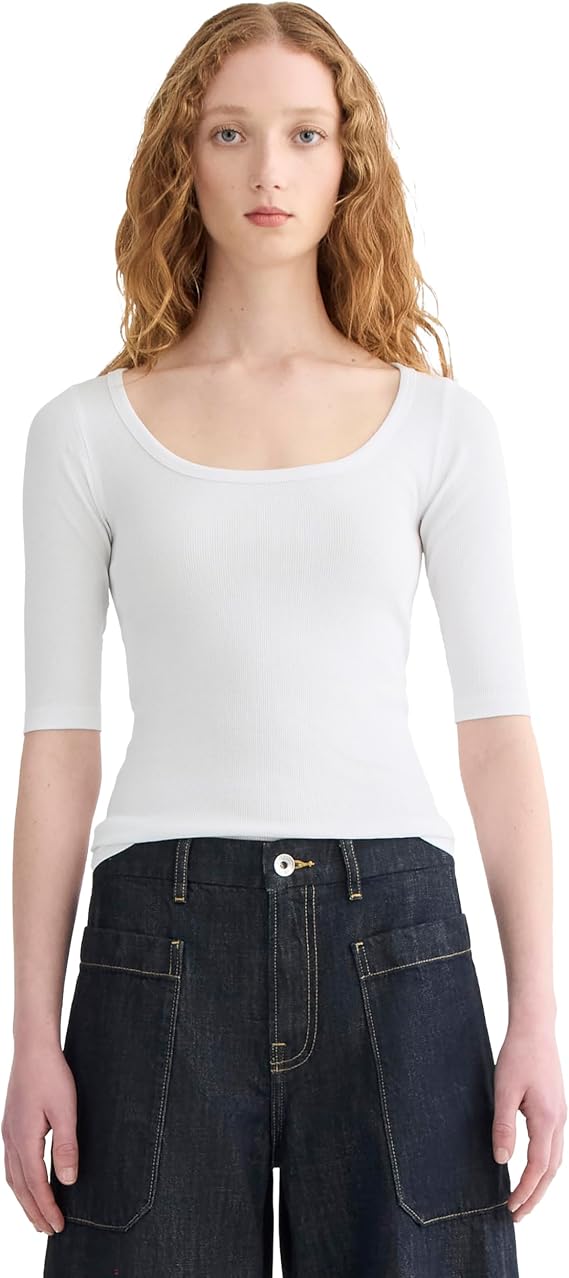 Everlane Women's The Luxe Rib Scoop-Neck Tee