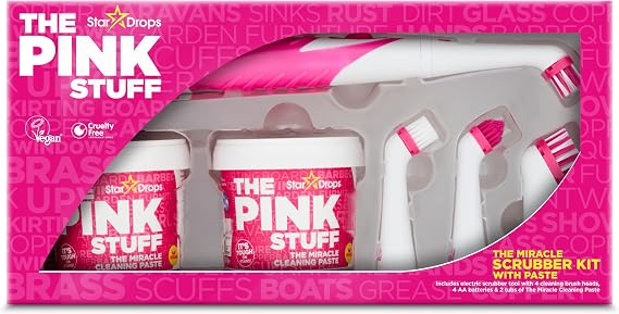 The Pink Stuff Miracle Scrubber Kit + 2 Tubs of The Miracle Cleaning Paste