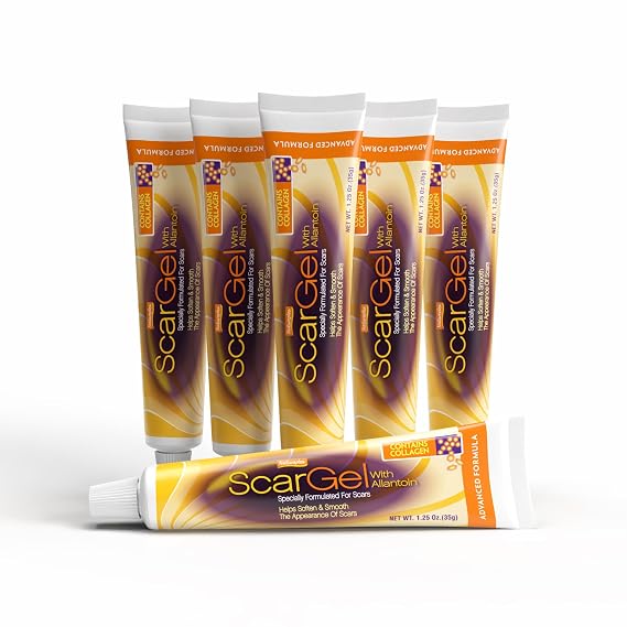 Natureplex Scar Gel 1.25 oz (6 Pack) Clinically Proven Formula for Old & New Scars Reduces Appearance of Scars from Surgery, Burns, Acne, Injury & Stretch Marks