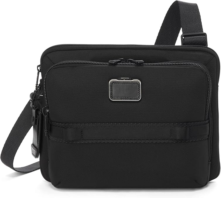 TUMI Alpha Bravo Service Crossbody Bag - Zip Pocket, Tracer, Luggage Tag - Ballistic Nylon - 9.3" X 12.3" X 3.0" - Black