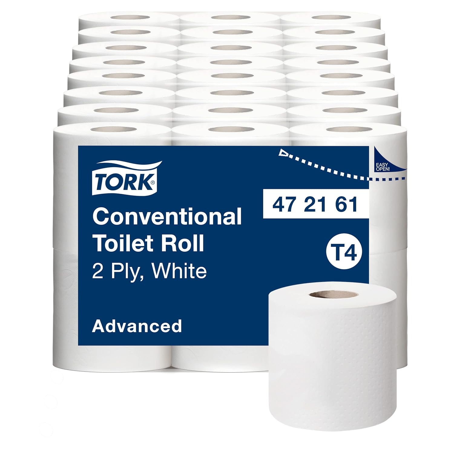 Tork Kleinrollen Toilettenpapier Weiß T4 Advanced 2-lagig 48 × 200 Blatt 472161