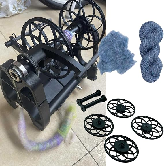 800rpm Automatic Yarn Winder for Crocheting,Adjustable Speed,Can Forward and Reverse Switching,External Mobile Power Supply Can Be Connected,for Blending Roving,Pink