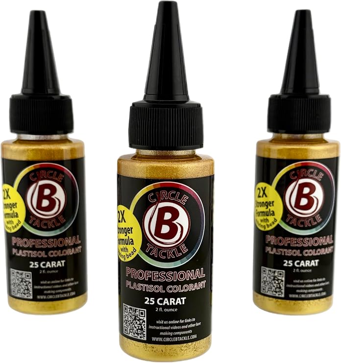 Professional Plastisol Colorant for Making Soft Plactic Fishing Lures Circle B Tackle Colorant 2oz 3 Pack (6 Oz Total)