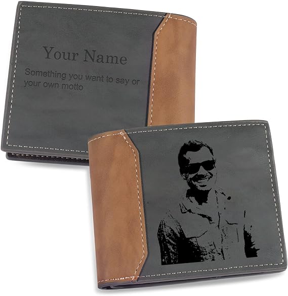 Personalized Leather Wallet for Men - Handmade with Top Grain Leather, Customize Name Monogram, Ideal for Sons
