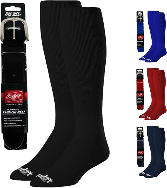 Rawlings | Belt & Socks Combo | Baseball/Softball | Multiple Sizes & Colors