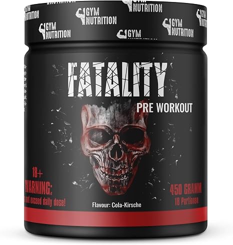 Fatality Ultra Hardcore Booster Pre Workout Powder 2020 USA Matrix ATP + L-Arginine + Citrulline + Beta Alanine + Caffeine 450g Cherry Cola Flavour L-Arginine Citrulline Beta Alanine & Caffeine - Produced in Germany Laboratory Tested