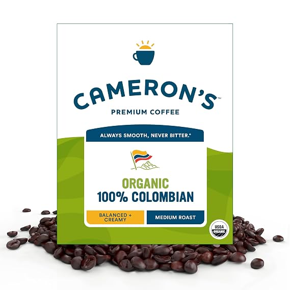 Cameron's Coffee Roasted Whole Bean Coffee, Organic 100% Colombian, 4 Pound