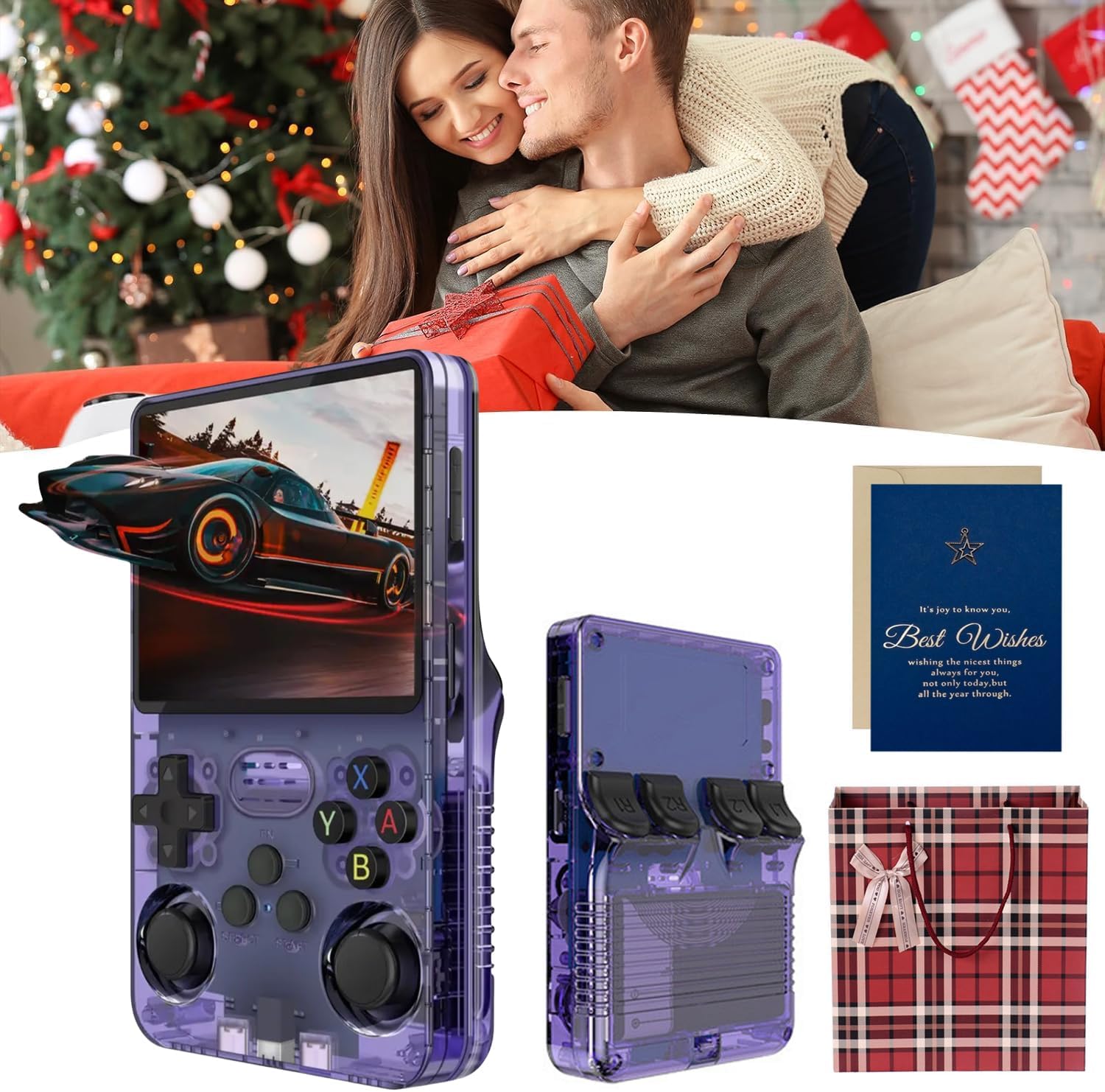 RetroBoy - Retro Boy Game Console, 2025 New Generation Professional-Grade R36s Handheld Console with 15000 Games, 3.5-Inch Color Screen, Dual 3D Joysticks, 640  480 Pixels Purple64Gb