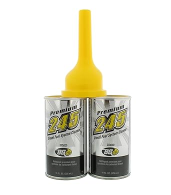 BG 245 Premium 11 oz Diesel Fuel System Cleaner and Funnel 2 Cans and 1 Funnel