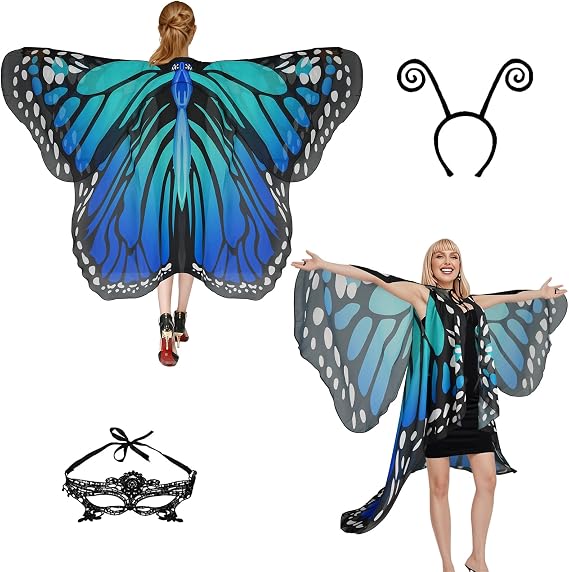 Sunlisky Butterfly&Moth Wings Cape Women Adult Halloween Costume