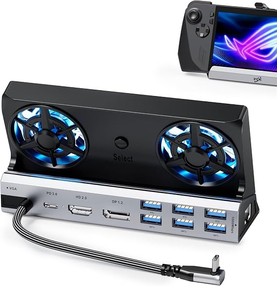 14-in-1 Dual-Fan Docking Station for Steam Deck/ROG Xbox Ally/ROG Aly
