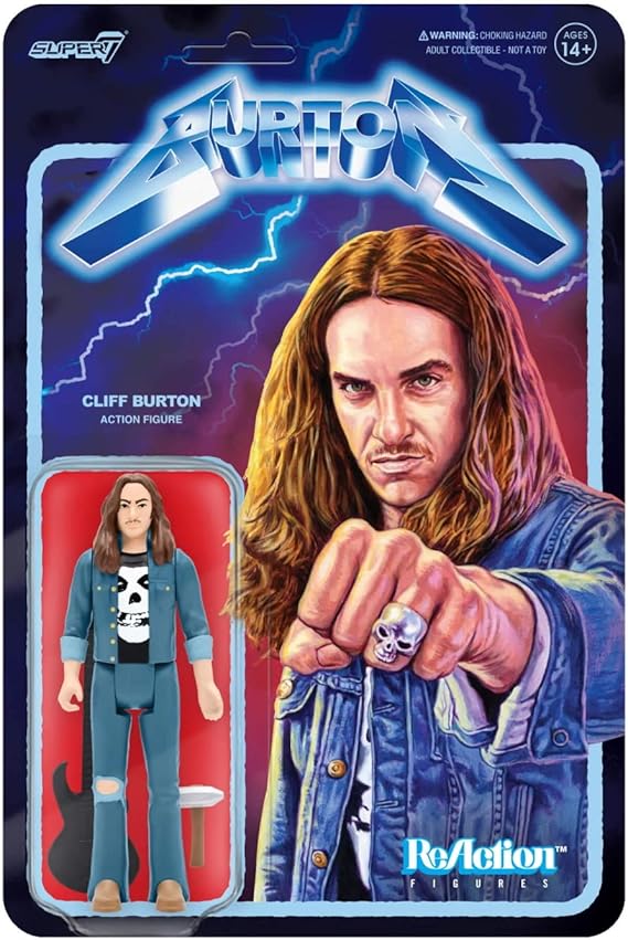 Super7 Cliff Burton - 3.75" Action Figure with Accessories Heavy Metal Collectibles and Retro Toys