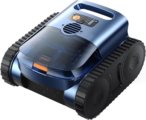 Robotic Pool Cleaner,Cordless Pool Vacuum for Inground Pools,Automatic Pool Cleaner Robot for Pool Floors,Drain Cleaning,Walls,Waterline,2150 Sq.ft,180min Runtime,3H Fast Charging Robot for Spa Pool