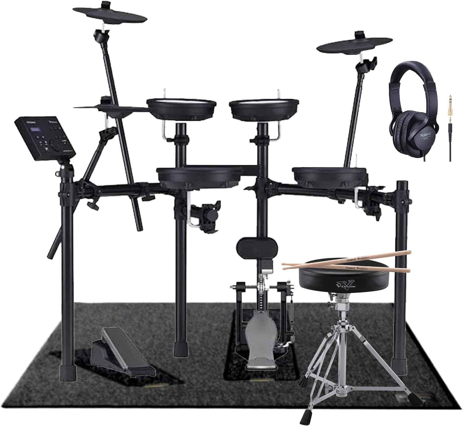 Roland Electronic Drum V-Drums Bluetooth Compatible TD-07DMK, 2 Cymbals