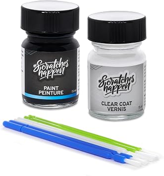 ScratchesHappen Exact-Match Touch Up Paint Kit - Liquid Silver Metallic (WA910L/WA944L/WA994L/14B/67/83B/142/GCJ) for GMC - Essential (Paint + Clear Coat)