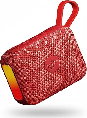 Stromberg - Pop Mini Portable Bluetooth Speaker, 8W RMS Power, 5-Hour Playtime, RGB Lights, IPX4 Splash-Proof, Red