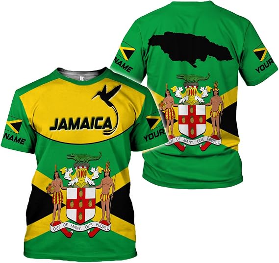 MoonArt Personalized Jamaica Shirt Custom Jamaica Flag Lion Hoodie for Men and Women, Jamaican Pride T-Shirt, Jamaicana