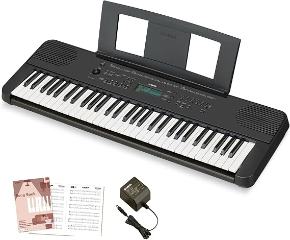Yamaha PSR-E360B Portable Keyboard, 61 Keys, Black with Convenient Lesson Functions and Touch Response